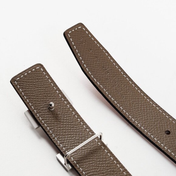 Hermes Pink and Etoupe Reversible H Belt - Picture 7 of 9